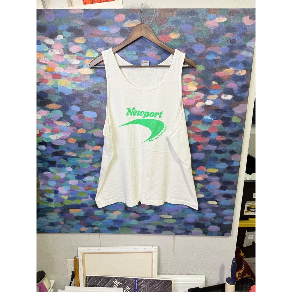 Vintage Newport Pleasure Cigarette Promo Tank Top XL Fruit of the Loom USA Made